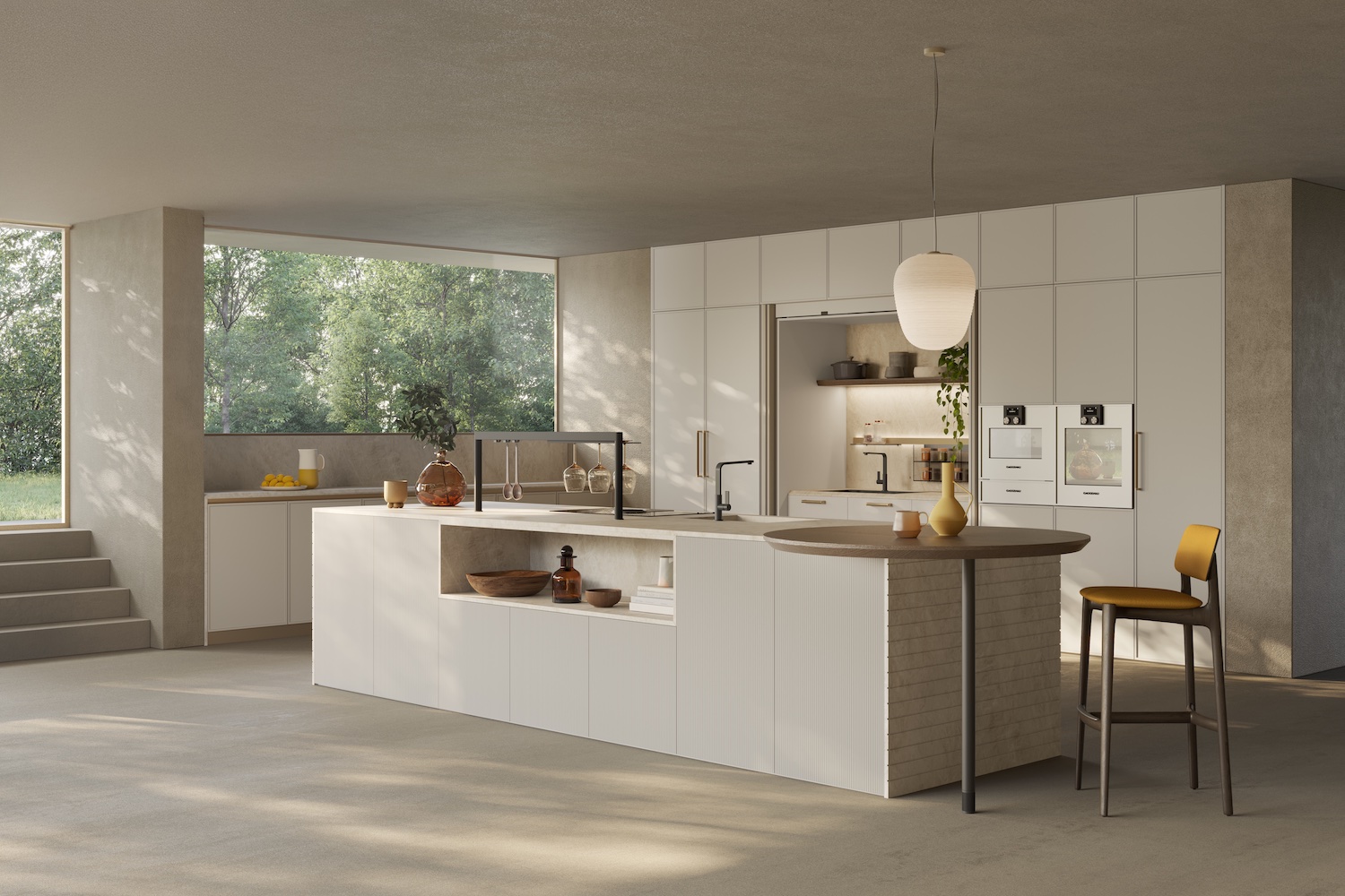 Cucina Zecchinon dai toni chiari con isola centrale